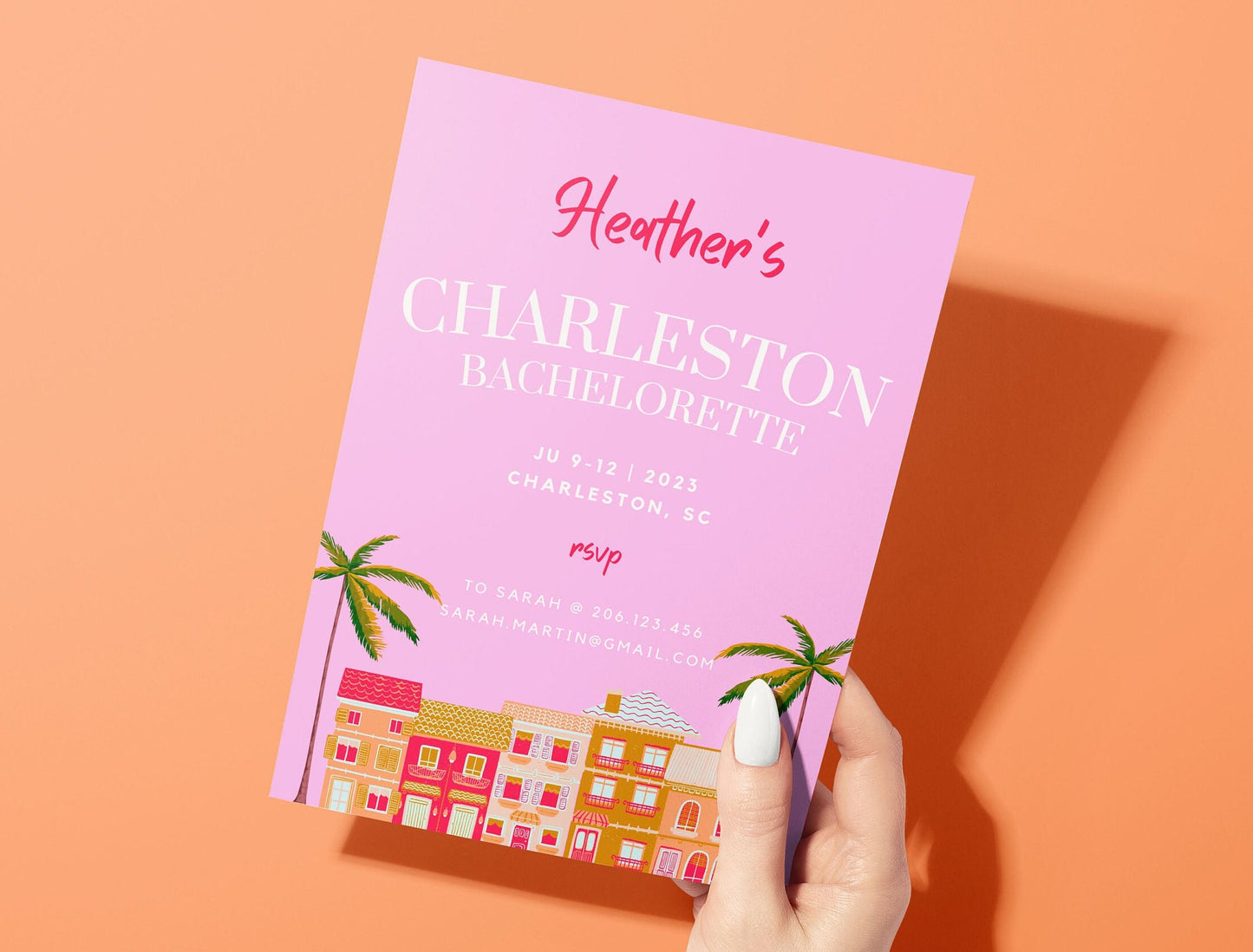 Charleston Bachelorette Party Itinerary and Invitation, Coastal Bachelorette, Beach Bachelorette, Girl Trip Weekend