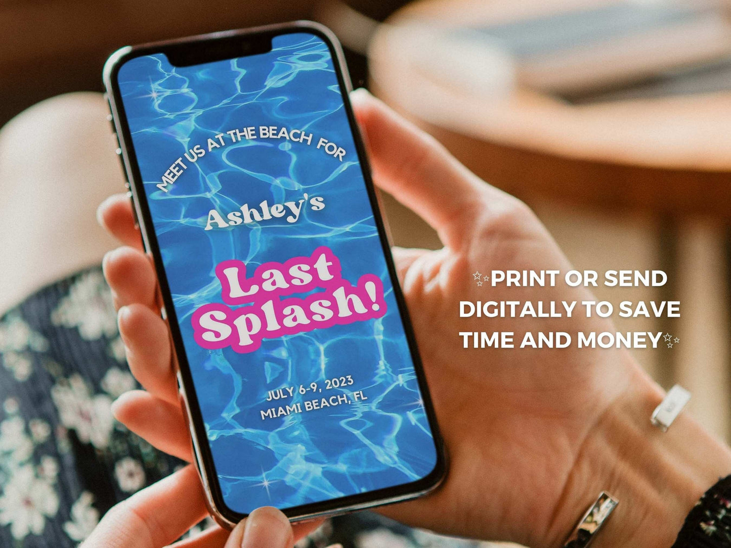 Last Splash Bachelorette Party Invitation and Itinerary For Beach Bachelorette, Florida Bachelorette Party, Digital Invite, Canva Template