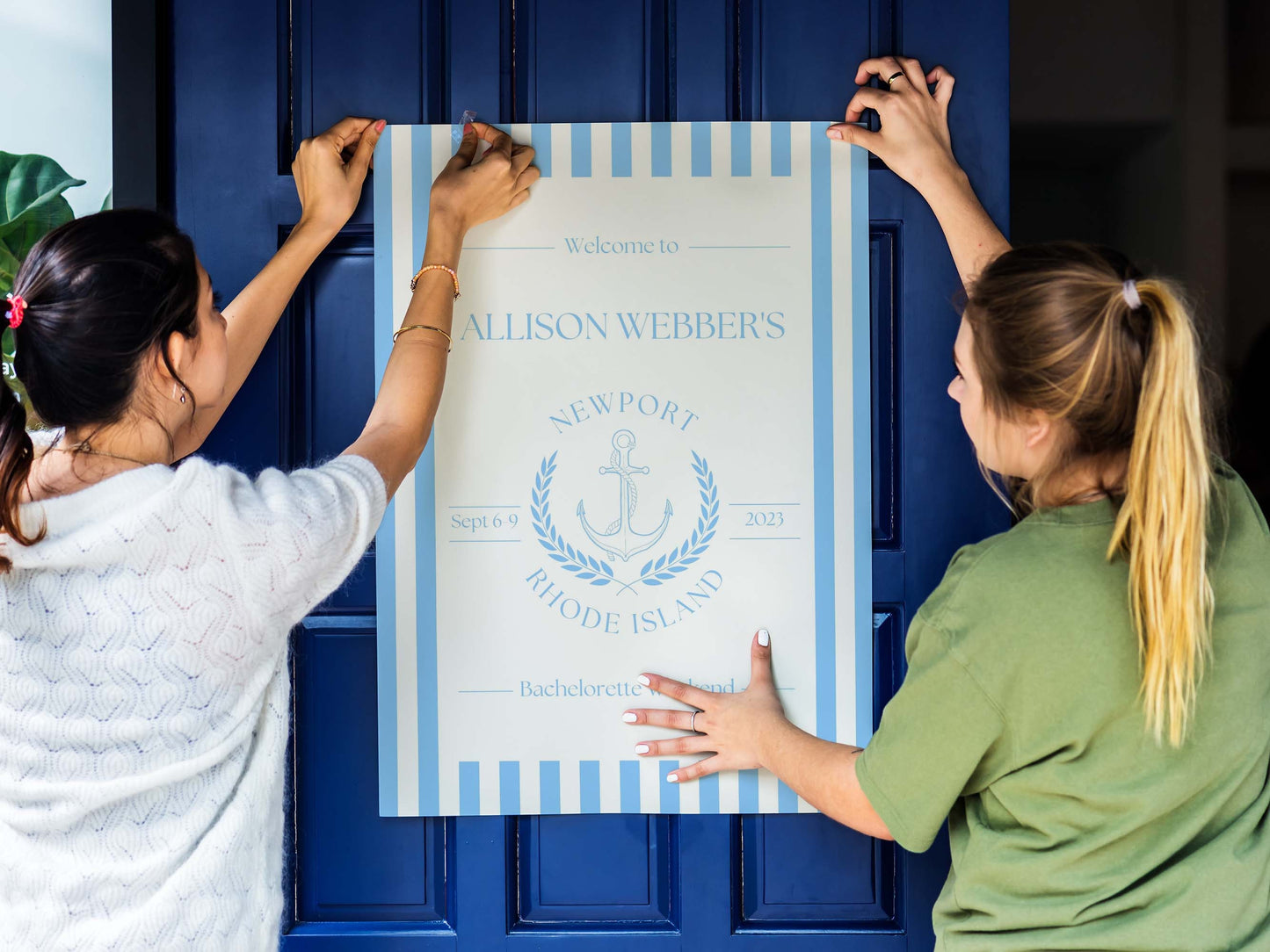 Bachelorette Welcome Sign For Nautical Theme Bachelorette, Last Toast On The Coast, Coastal Grandma, Canva Template